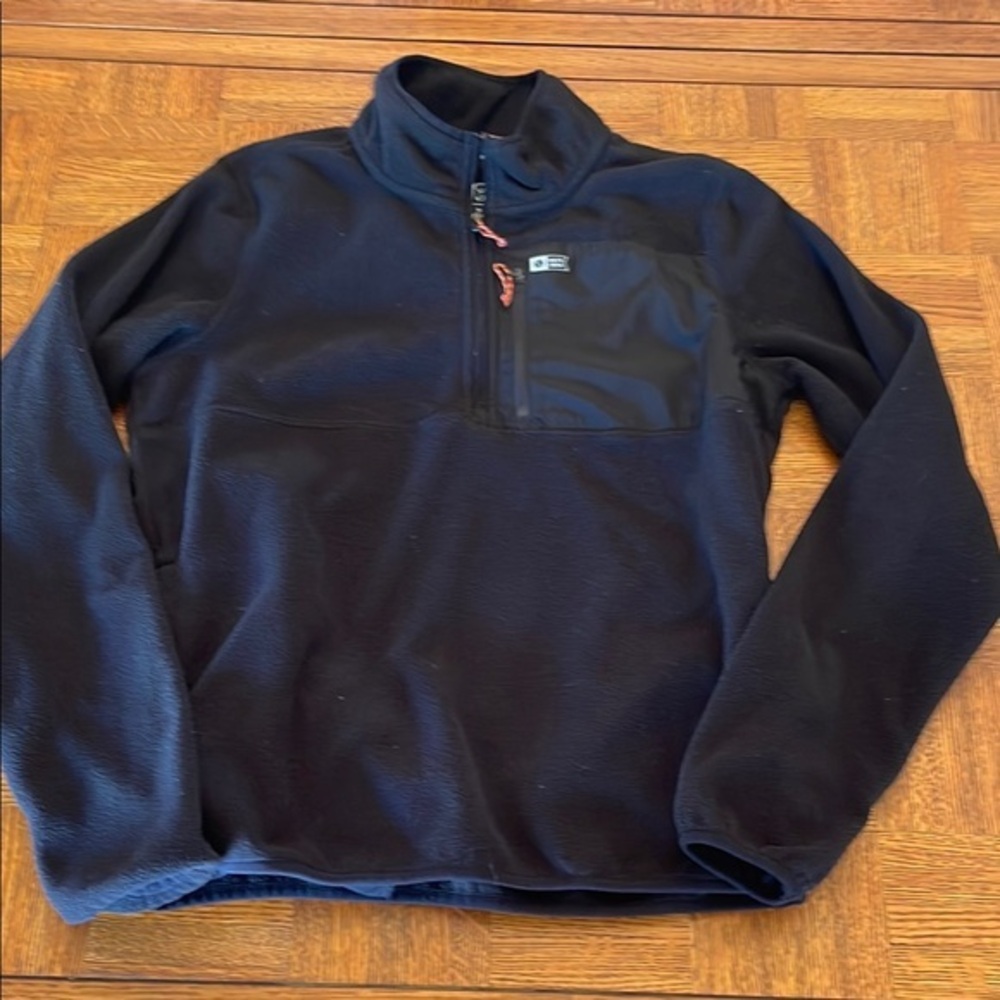 Salty Crew Black Fleece Jacket with Orange Accents small